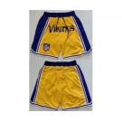 Men's Minnesota Vikings Yellow Just Don Swingman Throwback Shorts