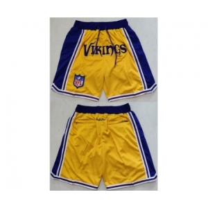 Men's Minnesota Vikings Yellow Just Don Swingman Throwback Shorts