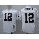 Oakland Raiders #12 Ken Stabler White Throwback Jersey