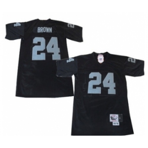 Oakland Raiders #24 Willie Brown Black Throwback Jersey