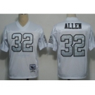 Oakland Raiders #32 Marcus Allen White With Silver Throwback Jersey