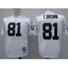 Oakland Raiders #81 Tim Brown White Throwback Jersey