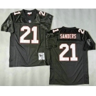Men's Atlanta Falcons #21 Deion Sanders Black 1992 Throwback Jersey