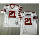 Men's Atlanta Falcons #21 Deion Sanders White 1989 Throwback Jersey