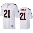 Men's Atlanta Falcons #21 Deion Sanders White Throwback Jersey