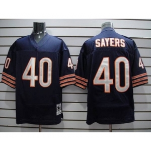 Mitchell & Ness Bears #40 Gale Sayers Blue With Small Number Stitched Throwback Football Jersey