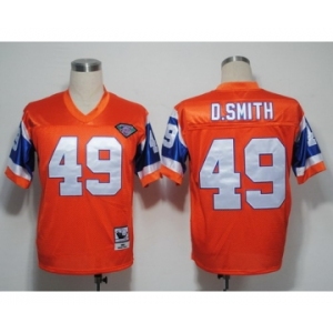 Denver Broncos #49 Dennis Smith Orange 75TH Throwback Jersey