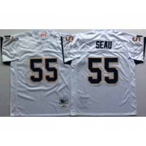 Chargers #55 Junior Seau White Throwback Jersey
