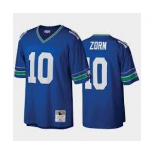 Men's Seattle Seahawks #10 JIM ZORN Blue Throwback Jersey