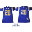 San Diego Chargers #20 Natrone Means Navy Blue Throwback Jersey