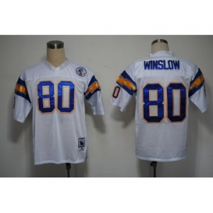 San Diego Chargers #80 Kellen Winslow White Throwback Jersey