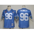 Seattle Seahawks #96 Cortez Kennedy Hall of Fame Blue Throwback Jersey