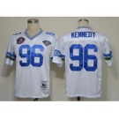 Seattle Seahawks #96 Cortez Kennedy Hall of Fame White Throwback Jersey