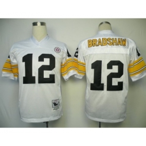 Pittsburgh Steelers #12 Terry Bradshaw White Throwback Jersey