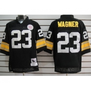 Pittsburgh Steelers #23 Mike Wagner Black Throwback Jersey