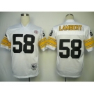 Pittsburgh Steelers #58 Jack Lambert White Throwback Jersey