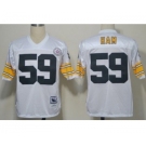 Pittsburgh Steelers #59 Jack Ham White Throwback Jersey