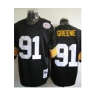 Pittsburgh Steelers #91 Kevin Greene Black Throwback Jersey