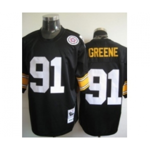 Pittsburgh Steelers #91 Kevin Greene Black Throwback Jersey