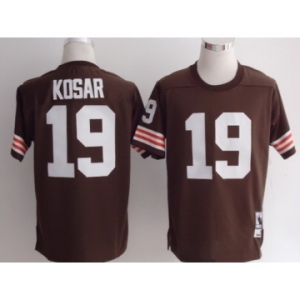 Cleveland Browns #19 Bernie Kosar Brown Short-Sleeved Throwback Jersey