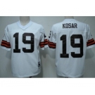 Cleveland Browns #19 Bernie Kosar White Short-Sleeved Throwback Jersey