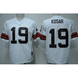 Cleveland Browns #19 Bernie Kosar White Short-Sleeved Throwback Jersey