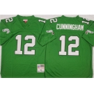 Men's Philadelphia Eagles #12 Randall Cunningham Kelly Green Throwback Football Stitched Jersey