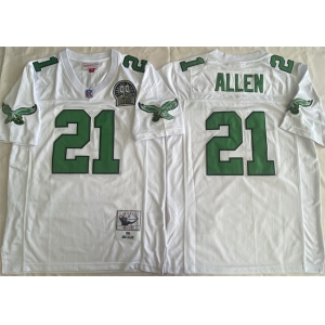 Men's Philadelphia Eagles #21 Eric Allen White Throwback Stitched Football Jersey