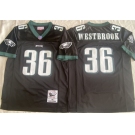 Men's Philadelphia Eagles #36 Brian Westbrook Black Throwback Stitched Football Jersey