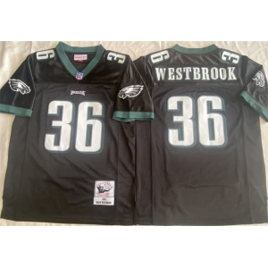 Men's Philadelphia Eagles #36 Brian Westbrook Black Throwback Stitched Football Jersey
