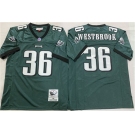 Men's Philadelphia Eagles #36 Brian Westbrook Green Throwback Football Stitched Jersey
