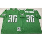 Men's Philadelphia Eagles #36 Brian Westbrook Kelly Green Throwback Stitched Football Jersey