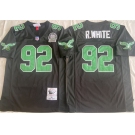Men's Philadelphia Eagles #92 Reggie White Black Throwback Stitched Football Jersey