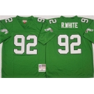 Men's Philadelphia Eagles #92 Reggie White Kelly Green Throwback Football Stitched Jersey