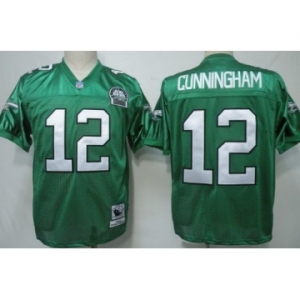 Philadelphia Eagles #12 Randall Cunningham Light Green Throwback 99TH Jersey