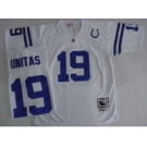 Indianapolis Colts #19 Johnny Unitas White Short-Sleeved Throwback Jersey