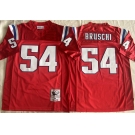 Men's New England Patriots #54 Tedy Bruschi Red Throwback Stitched Football Jersey