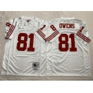 Men's New York Giants #81 Terrell Owens White Throwback Stitched Football Jersey