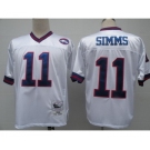 New York Giants #11 Phil Simms White Throwback Jersey