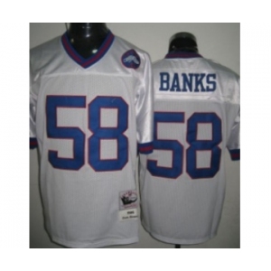 New York Giants #58 Carl Banks White Throwback Jersey