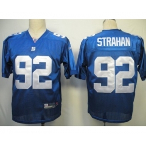 Reebok New York Giants #92 Michael Strahan Blue Jersey