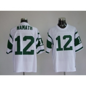 New York Jets #12 Joe Namath White Throwback Jersey