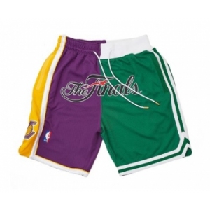 2008 NBA Finals Lakers x Celtics Shorts (Purple-Green) JUST DON By Mitchell & Ness