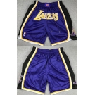 Los Angeles Lakers Purple Black Shorts (Run Small)