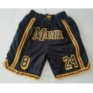 Men's Black Mamba #8 #24 Kobe Bryant Black Just Don Swingman Throwback Shorts