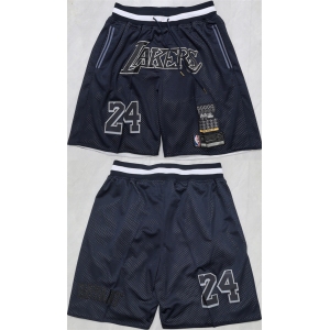 Men's Los Angeles Lakers #24 Kobe Bryant Black 2025 Shorts