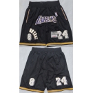 Men's Los Angeles Lakers #24 Kobe Bryant Black Shorts