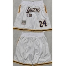 Men's Los Angeles Lakers #24 Kobe Bryant White 2025 Shorts
