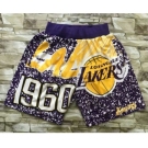 Men's Los Angeles Lakers Purple Big Face Mitchell Ness Hardwood Classics Soul Swingman Throwback Shorts