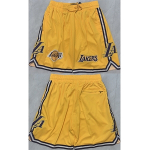 Men's Los Angeles Lakers Yellow 2025 Shorts